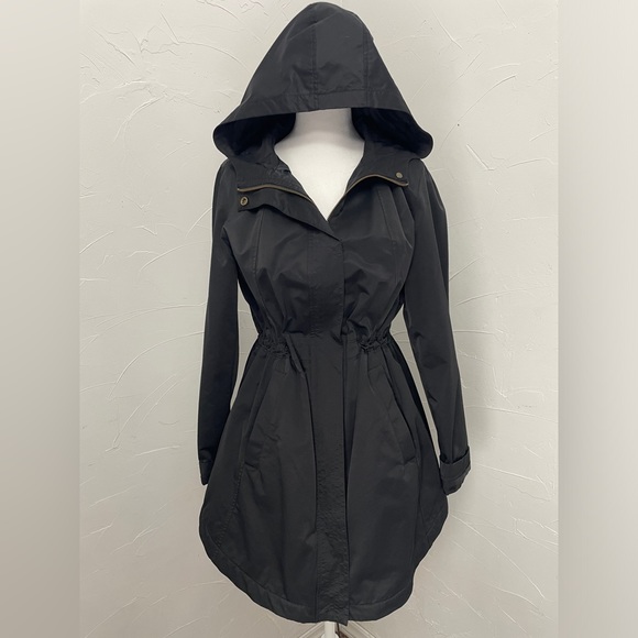 Eileen Fisher Jackets & Blazers - Eileen Fisher Black Organic Cotton Nylon Hooded Jacket